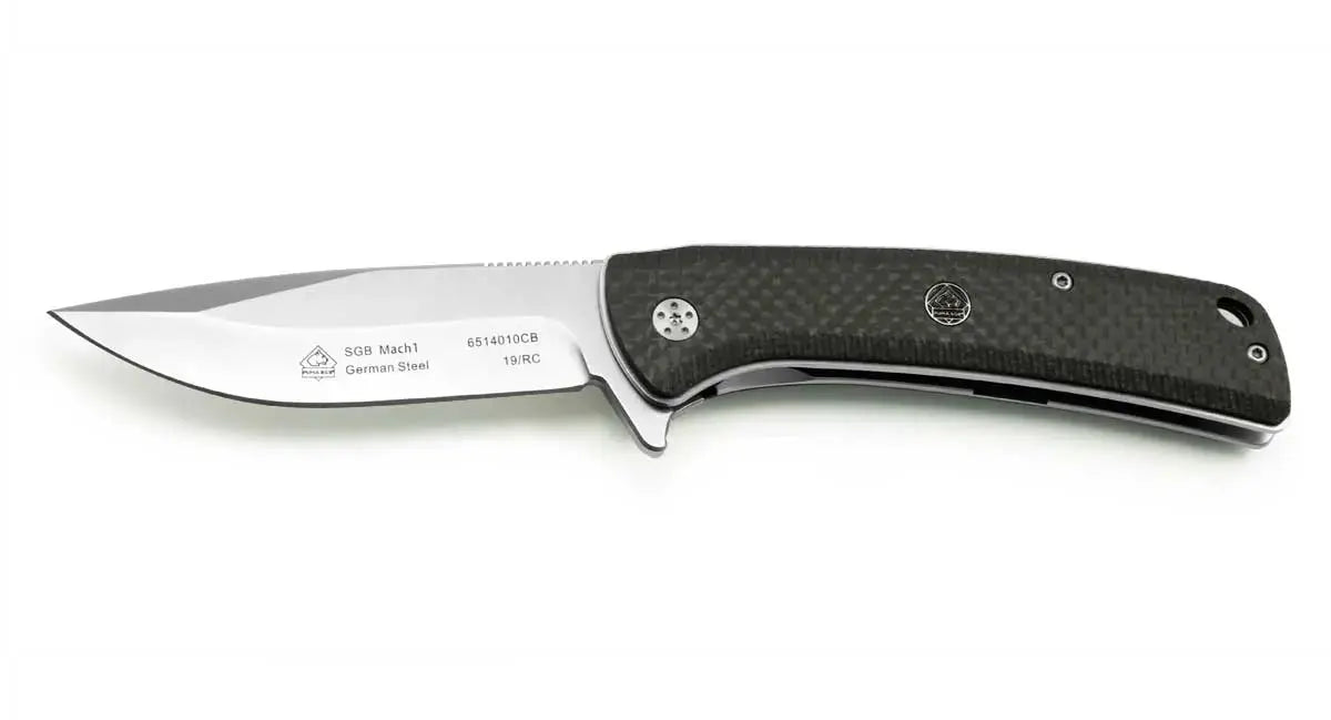 puma-sgb-mach1-einhandmesser-carbon-drop-point-1-4116-liner-lock image 4