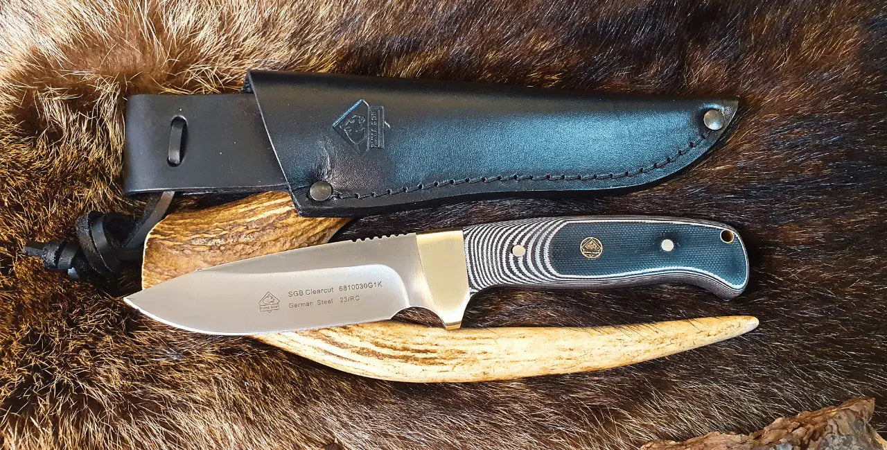 puma-sgb-clearcut-jagdmesser-g10-schwarz-mit-lederscheide image 1