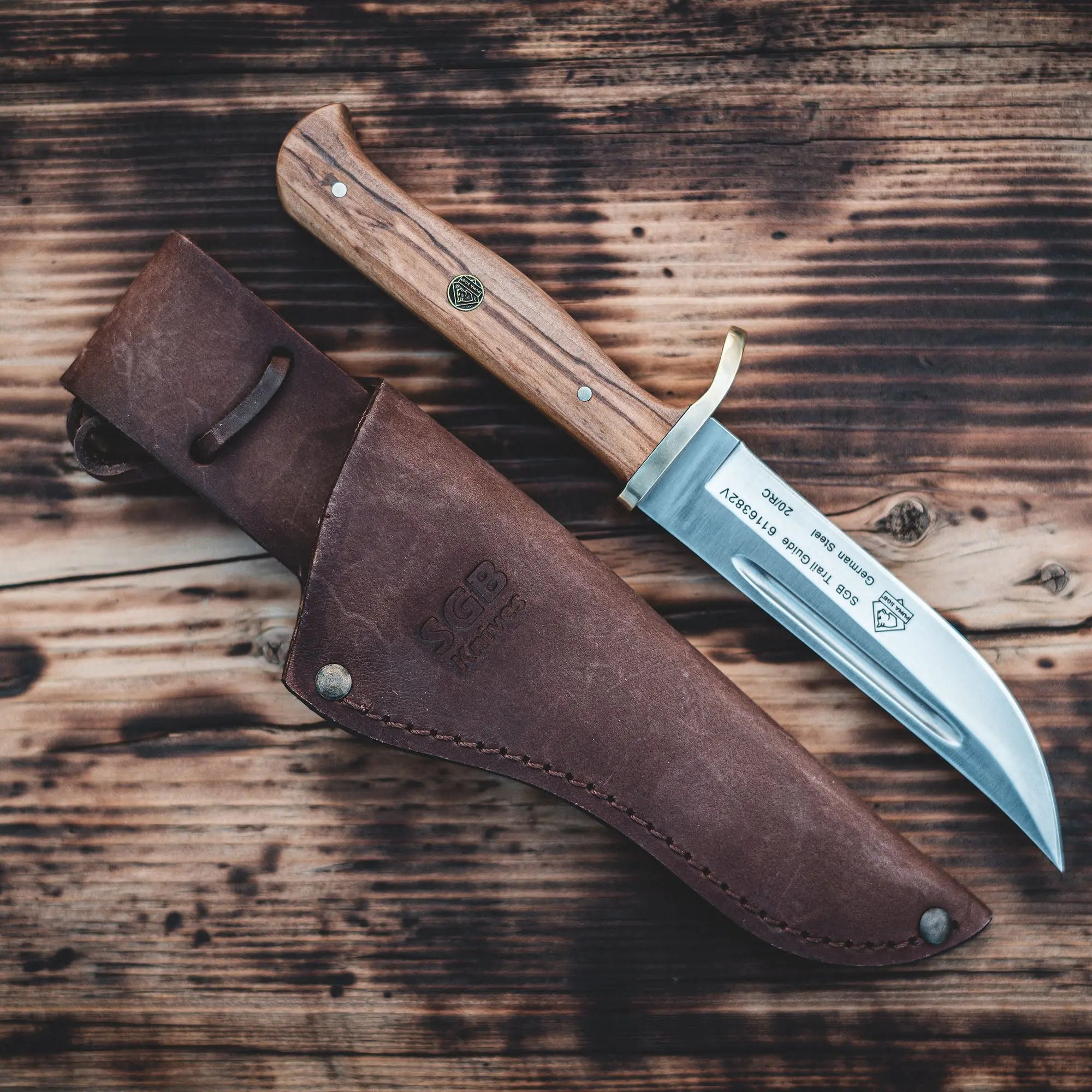 puma-sgb-trail-guide-jagdmesser-olivenholz-mit-blutrille image 7