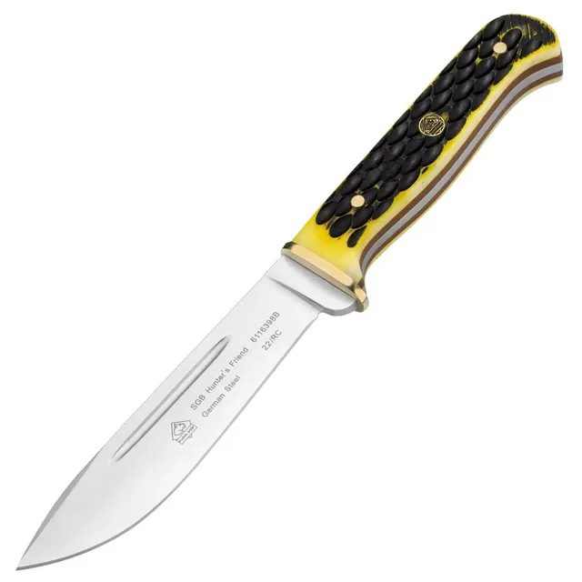puma-sgb-hunter-s-friend-jagdmesser-braunes-jigged-bone-mit-lederscheide image 1