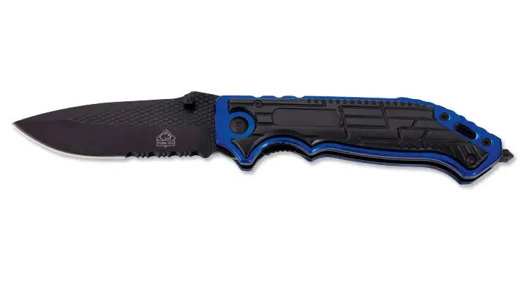 puma-tec-einhandmesser-glasbrecher-schwarz-blau-edc image 1