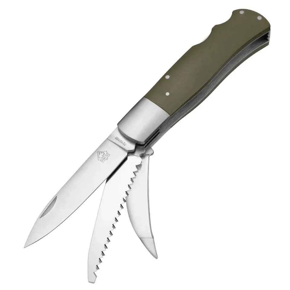 puma-tec-jagdtaschenmesser-g10-gr-n-440c-mit-lederscheide image 1
