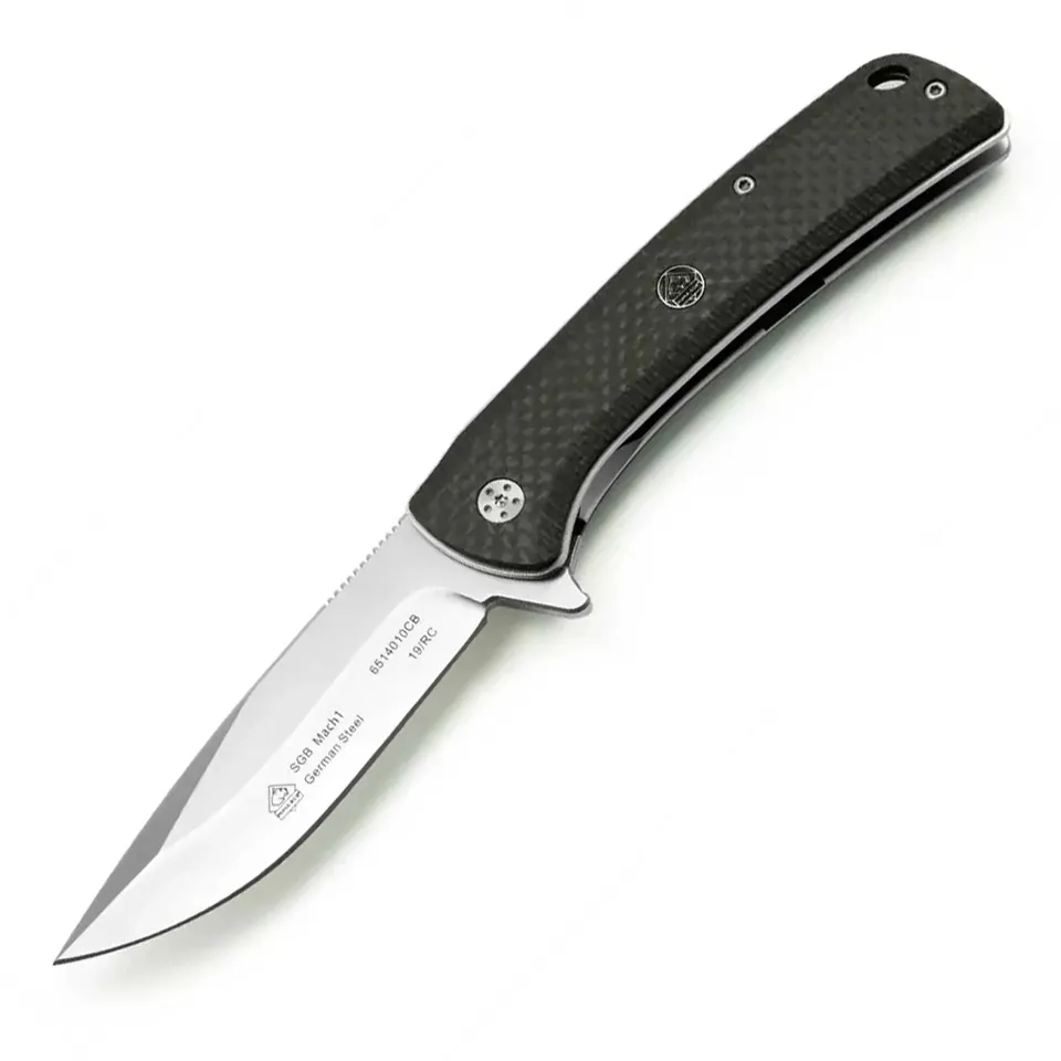 puma-sgb-mach1-einhandmesser-carbon-drop-point-1-4116-liner-lock image 1