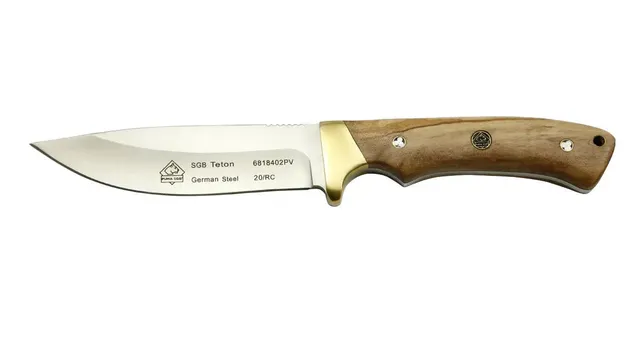 puma-sgb-teton-olivenholz-feststehendes-messer-lederscheide image 1