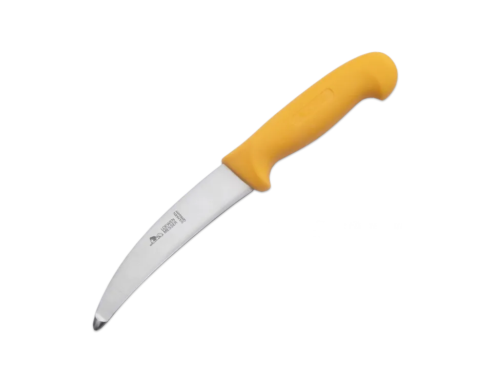 loewen-messer-arbeitsmesser-mod-865-gebogen-gelb-14-5-cm image 1