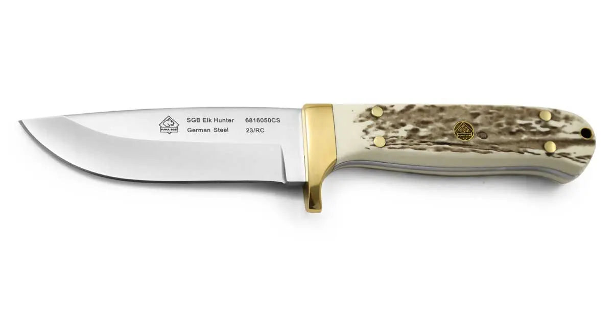 puma-sgb-elk-hunter-jagdmesser-commando-stag-pom-messing image 2