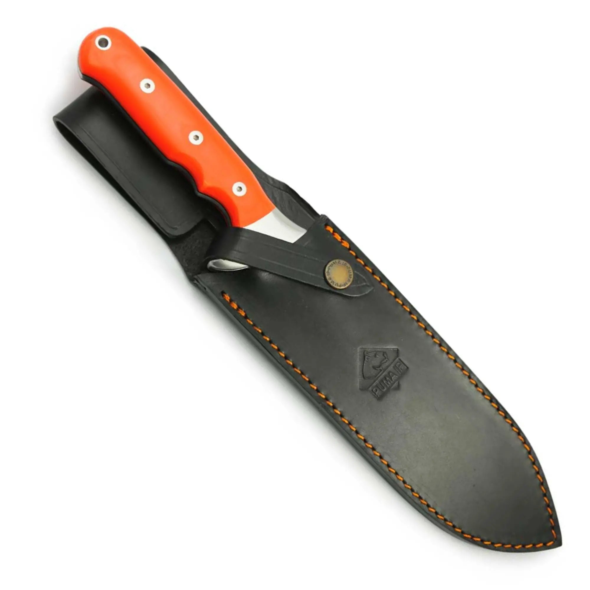 puma-ip-r-demann-abfangmesser-micarta-orange-19-cm-mit-lederscheide image 2