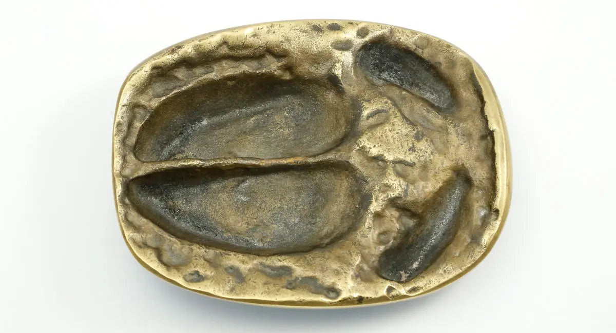 puma-aschenbecher-keiler-trittsiegel-bronze-in-holzbox-unikat image 2