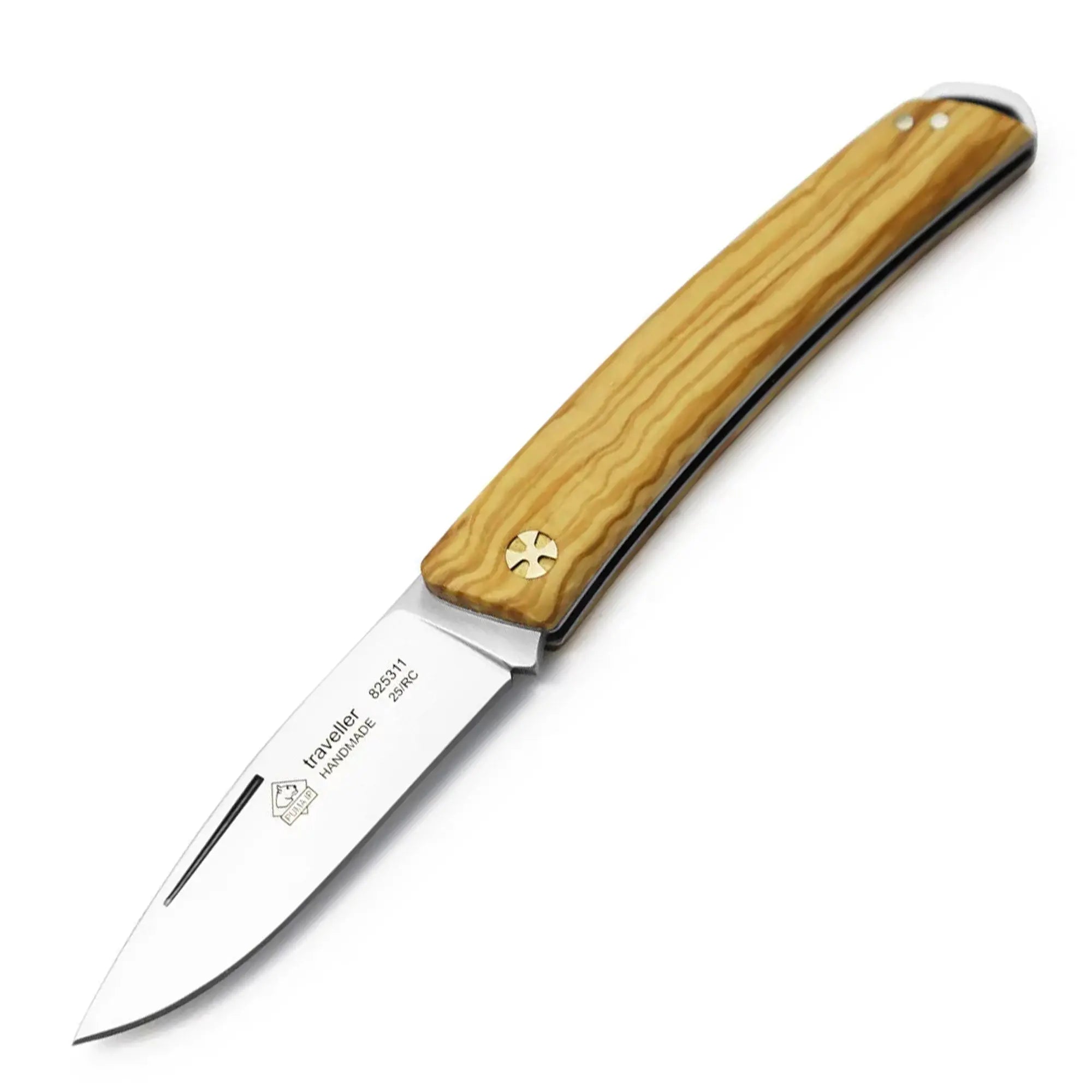 puma-ip-traveller-taschenmesser-olivenholz-mit-wildlederbeutel image 1
