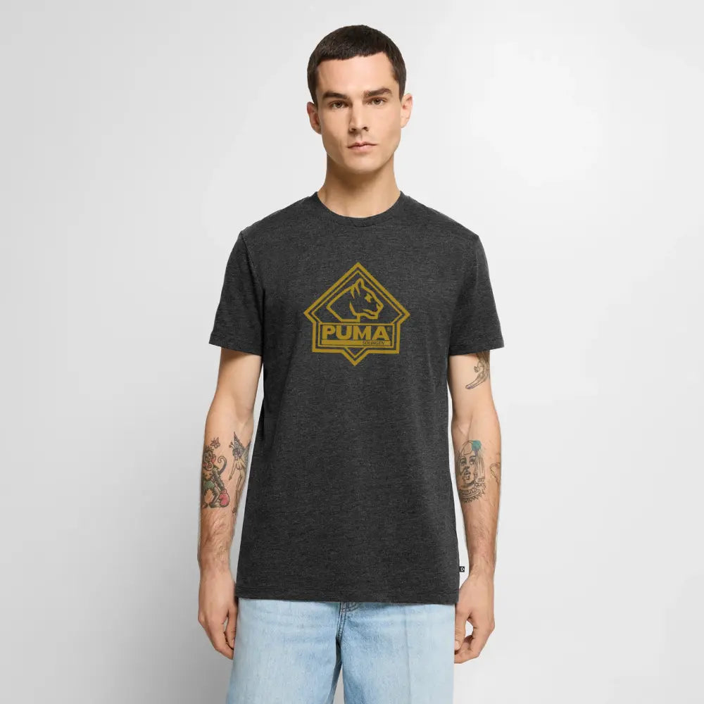 puma-heritage-t-shirt-herren-baumwolle-schwarz-logo-front image 2