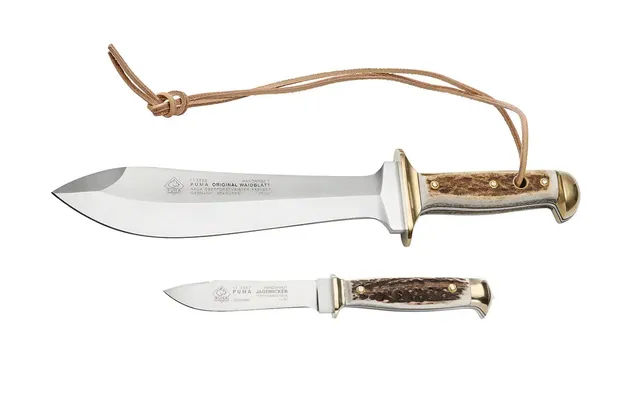 puma-waidbesteck-jagdmesser-set-hirschhorn-waidblatt-mit-nicker image 1