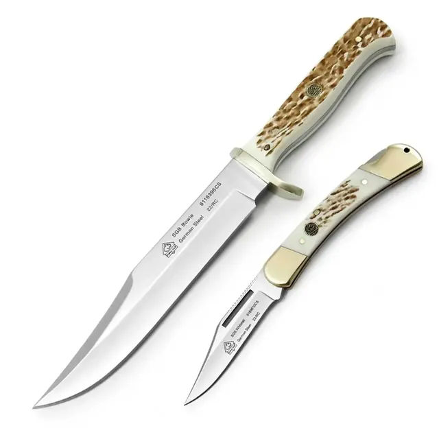 puma-sgb-bowie-whitetail-messer-set-commando-stag image 1