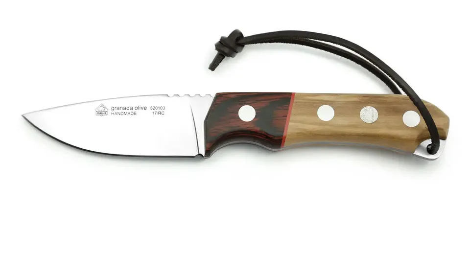 puma-ip-granada-olive-jagdmesser-olivenholz-mit-lederscheide image 1