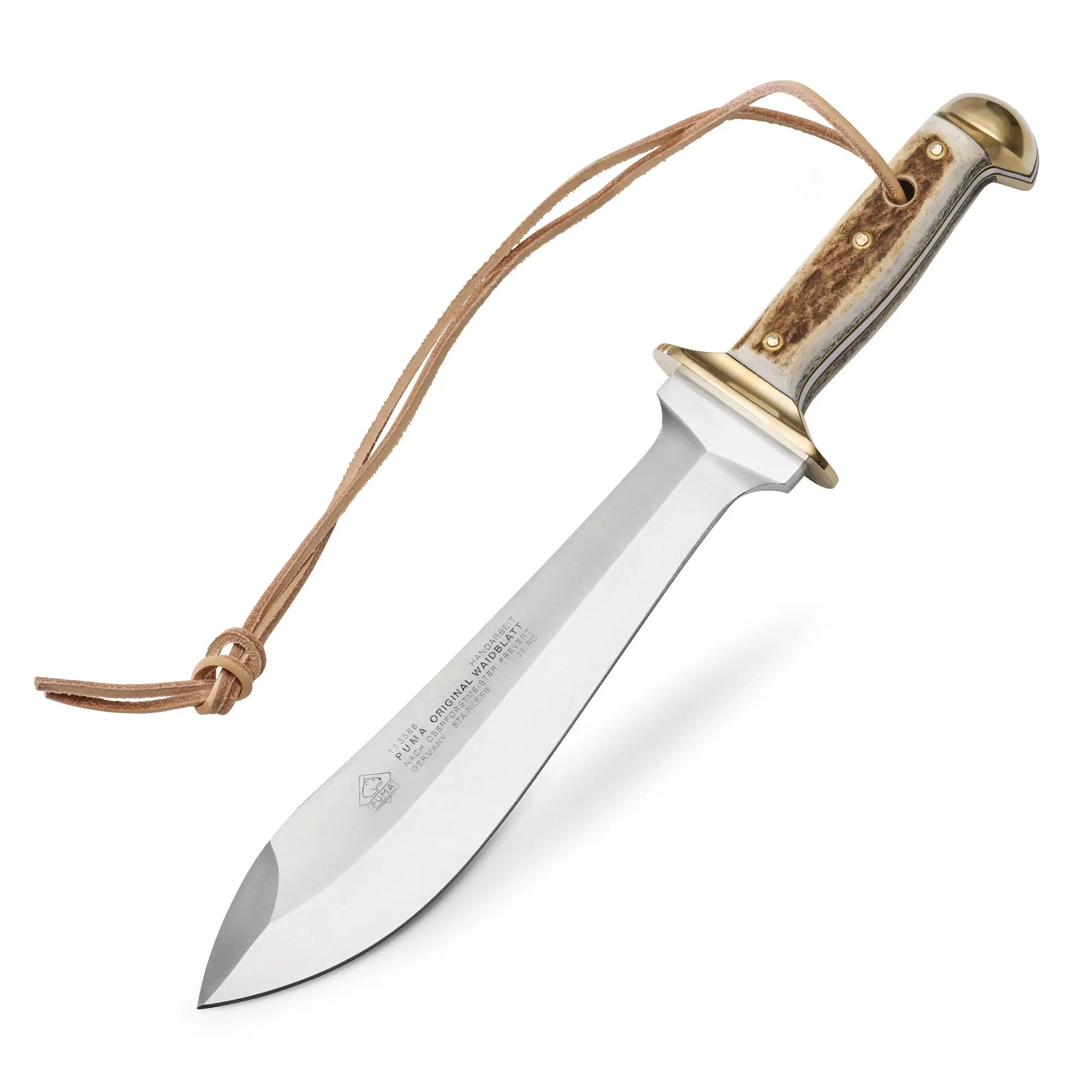 puma-waidblatt-jagdmesser-hirschhorn-feststehend-mit-scheide image 1