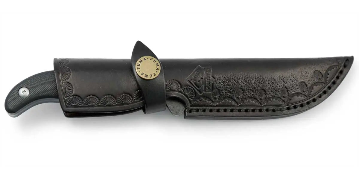 puma-tec-predator-outdoormesser-g10-schwarz-lederscheide image 2