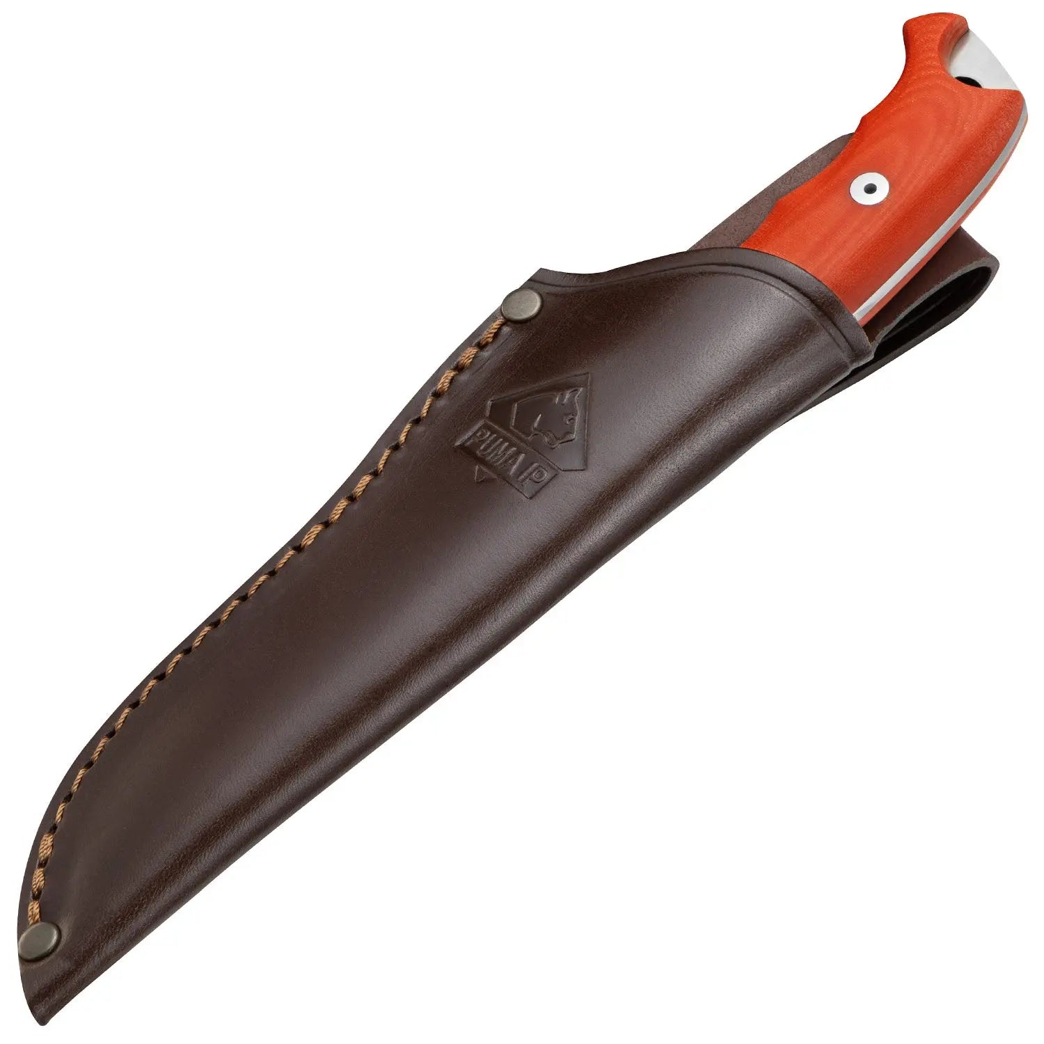 puma-ip-dexter-orange-ii-outdoormesser-micarta-sattelleder image 3