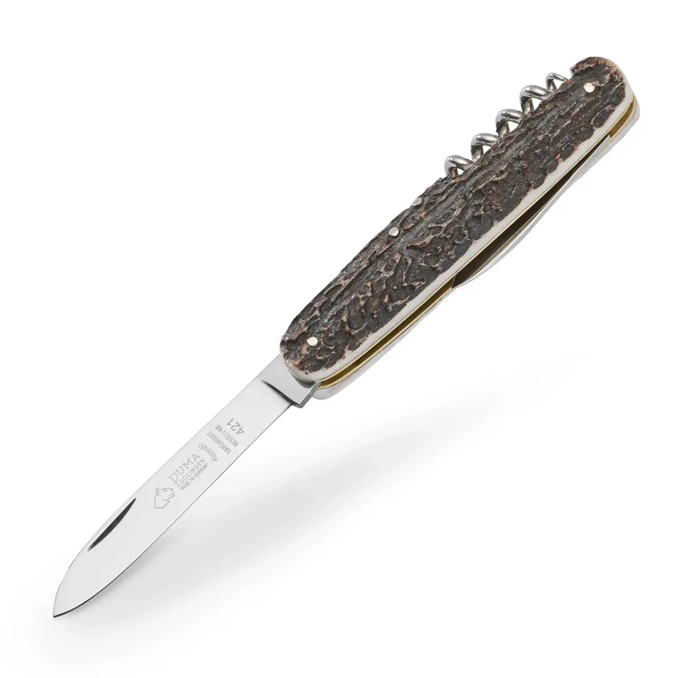 puma-taschenmesser-421-klappmesser-hirschhorn-mit-korkenzieher image 1
