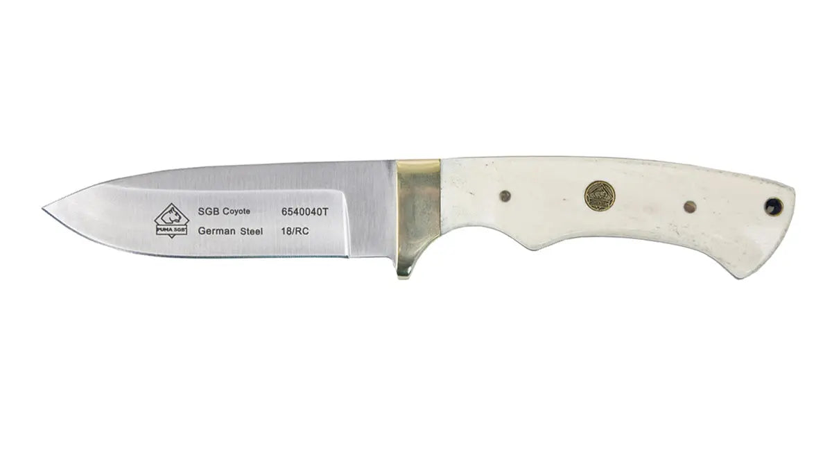 puma-sgb-coyote-jagdmesser-wei-er-knochen-lederscheide image 1