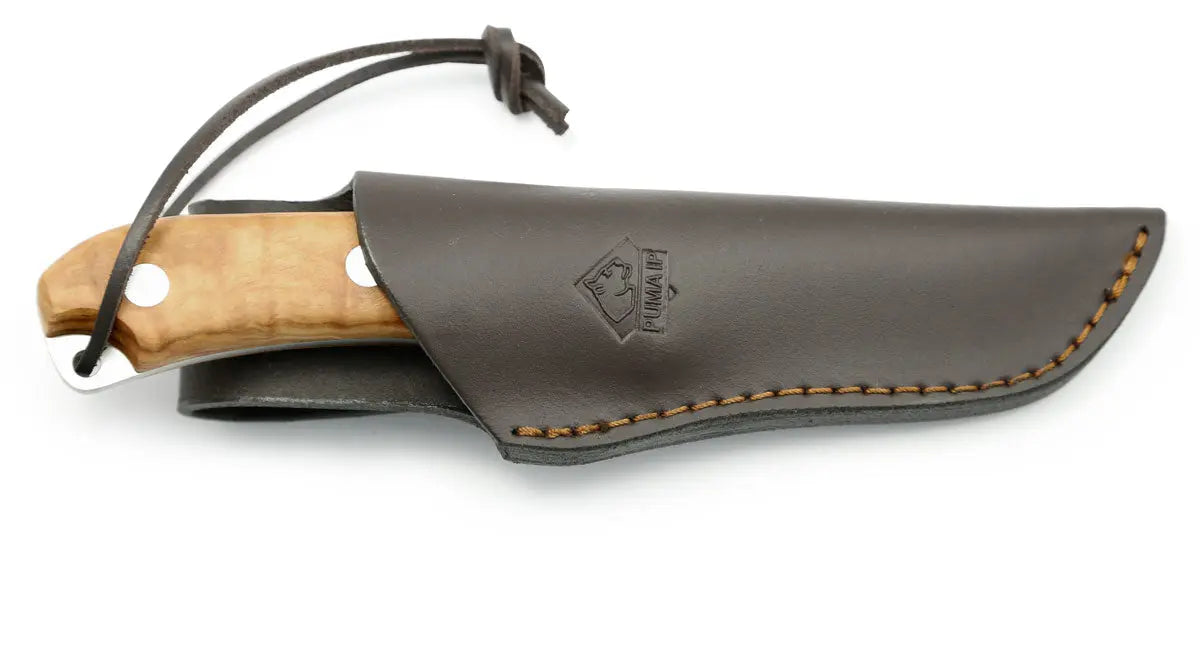 puma-ip-granada-olive-jagdmesser-olivenholz-mit-lederscheide image 3